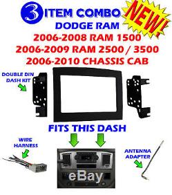 06 07 08 09 10 Dodge Ram Car Stereo Radio Double Din Installation Dash Panel Kit