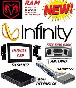 06 07 08 09 10 Dodge Ram Infinity Stereo Radio Double Din Installation Dash Kit