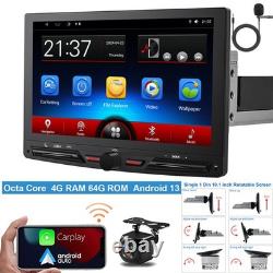 10.1QLED Single 1-DIN Android 13 64G Car Stereo GPS Radio Sat Navi 4G LTE WiFi