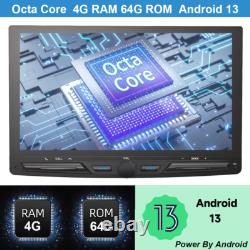 10.1QLED Single 1-DIN Android 13 64G Car Stereo GPS Radio Sat Navi 4G LTE WiFi