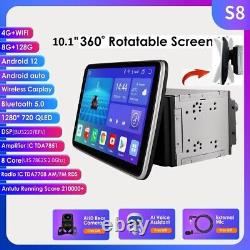 10.1'' Android 12 8+128GB Rotatable QLED Car Stereo Radio GPS Wifi Double 2 DIN