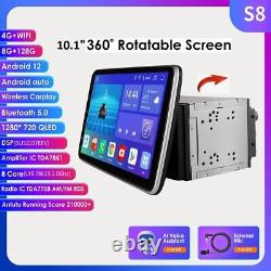 10.1'' Android 12 8+128GB Rotatable QLED Car Stereo Radio GPS Wifi Double 2 DIN