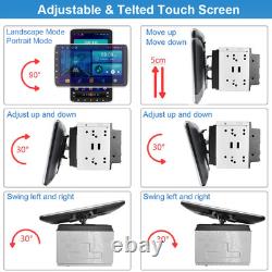 10.1 Android 15 Deck WiFi 2 DIN Car Radio Stereo CarPlay GPS 64GB Rotatable 4GB