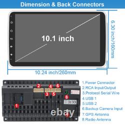 10.1 Android 15 Deck WiFi 2 DIN Car Radio Stereo CarPlay GPS 64GB Rotatable 4GB