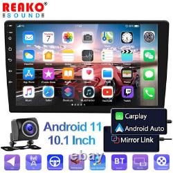 10.1'' Car Radio Carplay Android 11 Double 2DIN Touch Tcreen GPS Wifi MP5 Stereo