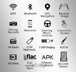 10.1 Car Stereo Radio GPS Bluetooth Android10 Wifi USB Double Din+Backup Camera