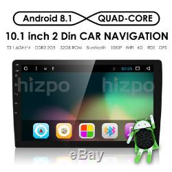 10.1 HD Android 8.1 Double 2 Din Car GPS Stereo Radio Player Wifi 3G/4G No DVD
