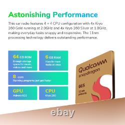 10.1 Touch Screen Double 2DIN Android 13 8-Core 6+64 Car Stereo GPS CarPlay DSP