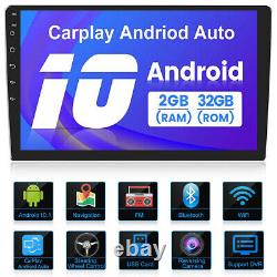 10 Double Din Car Stereo GPS Wifi Apple Carplay Android Touch Screen MP5 Player