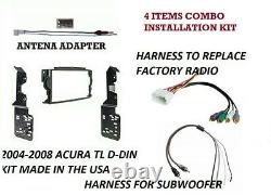 2004-2008 Acura Tl Double/din Dash Kit, Harness, Subwoofer& Antenna Adapter