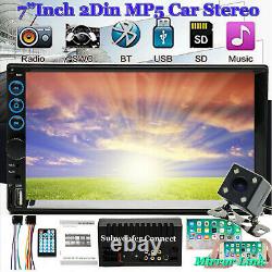 2021 Lens Double 2Din 7 Car Stereo Radio MP5 Player In Dash BT MP3 + LED CAMERA