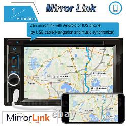 2Din Car Stereo Radio CD DVD Player BT Mirror Link For GPS with Rear Camera