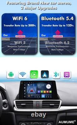 2+32G Android 13 Double Din Car Stereo for Mazda 3 Axela 2014-2019 with 9 Inch T