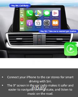 2+32G Android 13 Double Din Car Stereo for Mazda 3 Axela 2014-2019 with 9 Inch T