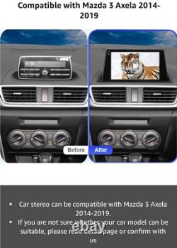 2+32G Android 13 Double Din Car Stereo for Mazda 3 Axela 2014-2019 with 9 Inch T