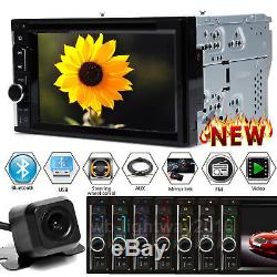2 Din Car Radio Audio Stereo Player Bluetooth Touch Screen Mirror Link For GPS