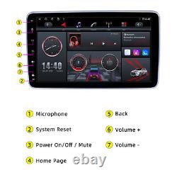 3+32G 360° Rotating Car Radio Double 2 DIN 10.1 Stereo WiFi CarPlay Android 12