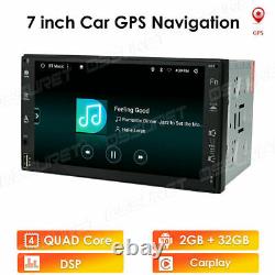 4-Core 7 Android 10 2+32GB Double 2 DIN GPS Stereo Radio Car Auto Play Wifi DSP