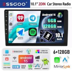 6GB+128GB QLED 10.1 2DIN Car Stereo Radio Carplay Android 15 8-core Navi WIFI