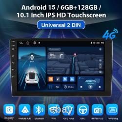 6GB+128GB QLED 10.1 2DIN Car Stereo Radio Carplay Android 15 8-core Navi WIFI