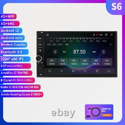 6GB RAM Double 2Din 7inch Android 12 8Core Car Stereo GPS Radio WiFi CarPlay DSP