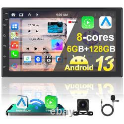 6G+128G 2 Din 7 Car Stereo Radio 8 Core Android 13 CarPlay GPS DSP WIFI + Cam