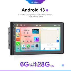6G+128G 2 Din 7 Car Stereo Radio 8 Core Android 13 CarPlay GPS DSP WIFI + Cam