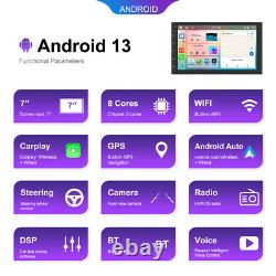 6G+128G 2 Din 7 Car Stereo Radio 8 Core Android 13 CarPlay GPS DSP WIFI + Cam