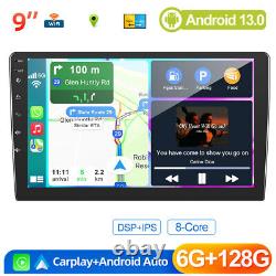 6G+128G Android 13 Double 2 Din CarPlay Car Stereo Radio 9 GPS Navi DSP IPS RDS