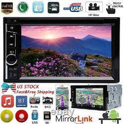 6.2Double 2DIN Mirror Link Car Stereo CD DVD Player Bluetooth USB SD FM Radio US