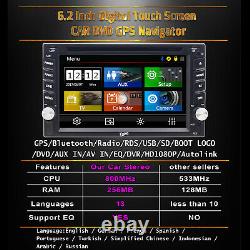 6.2Double 2Din Car Stereo DVD Player GPS Navigation Bluetooth+Backup Camera MAP