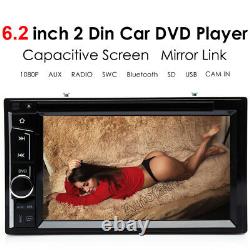 6.2' 2Din Car Stereo Radio CD DVD Player BT Mirror Link For GPS with Rear Camera