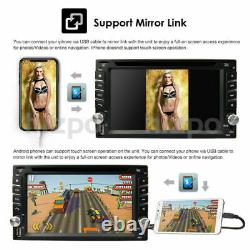 6.2 Double 2Din Car CD DVD Player GPS Navigation Radio Stereo Bluetooth Camera