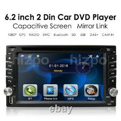 6.2 Double 2Din Car DVD CD Player GPS Navigation Radio Stereo Bluetooth +Camera