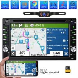 6.2 Double 2Din Car DVD Player GPS Nav Radio Stereo Head Unit Bluetooth+ US MAP