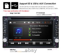 6.2 Double 2Din Car DVD Player GPS Nav Radio Stereo Head Unit Bluetooth+ US MAP