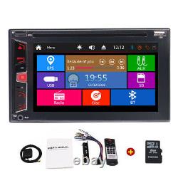 6.2 Double 2Din Car Radio Audio Stereo CD DVD Player GPS BT Bluetooth + 8GB MAP