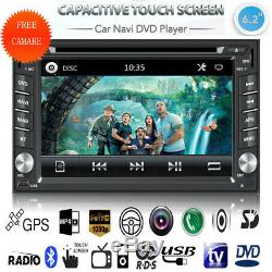 6.2 Double 2Din Car Stereo DVD Player GPS Navi Bluetooth FM Radio iPod +Camera