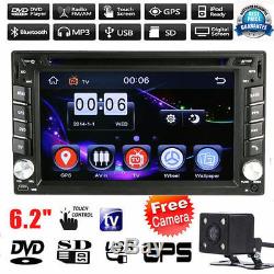 6.2 Double 2Din Car Stereo DVD Player GPS Navi Bluetooth FM Radio iPod +Camera