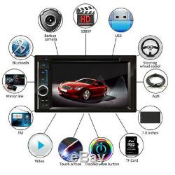 6.2 Double 2 Din Car Stereo HD CD DVD Player Radio Bluetooth with Backup Camera