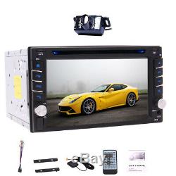 6.2 Double 2 Din In Dash Car Stereo DVD Player GPS Navi BT+Backup Camera+8G Map