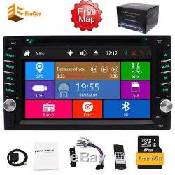 6.2 GPS Double 2 Din Car Stereo Radio CD DVD Player Bluetooth Receiver with Map