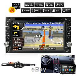 6.2 GPS Navigation HD Double 2DIN Car Stereo DVD Player BT iPod TV+Map+Camera