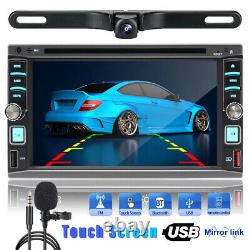 6.2 HD Touch Screen Double 2DIN Car Stereo DVD CD Player Bluetooth Radio Camera