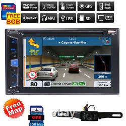 6.2 HD Touch Screen Double 2DIN Car Stereo DVD CD Player Bluetooth Radio GPS FM