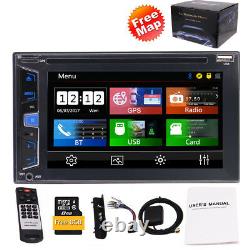 6.2 HD Touch Screen Double 2DIN Car Stereo DVD CD Player Bluetooth Radio GPS FM