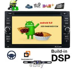 6.2 inch Android 9.0 4G WiFi Double 2DIN Car Radio Stereo DVD Player GPS+Camera
