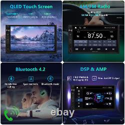 7QLED Android Auto CarPlay Double Din Car Stereo Head Unit GPS Navigation Radio