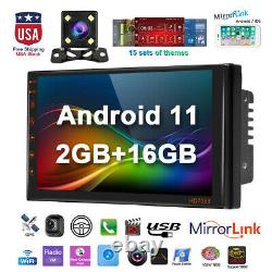 7/10.1Android11 Car Stereo GPS Navi MP5 Player Double 2Din WiFi Quad Core Radio