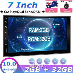 7 Android 10.0 Double Din Car Stereo Head Unit GPS NAV DAB+ CarPlay Wi-fi 2.5D